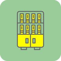 Bookshelf Filled Yellow Icon vector