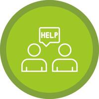 Ask For Help Line Multi Circle Icon vector