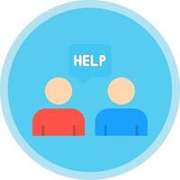 Ask For Help Flat Multi Circle Icon vector
