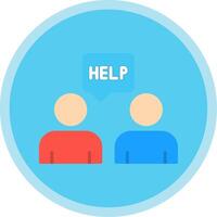 Ask For Help Flat Multi Circle Icon vector
