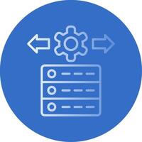 datos administración plano burbuja icono vector