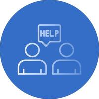 Ask For Help Flat Bubble Icon vector