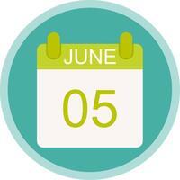 June Flat Multi Circle Icon vector