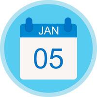 January Flat Multi Circle Icon vector