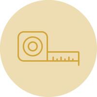 Measuring Tape Line Yellow Circle Icon vector