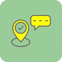 Pin Point Filled Yellow Icon vector