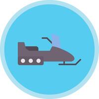 Snowmobile Flat Multi Circle Icon vector