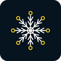 Snowflake Line Red Circle Icon vector