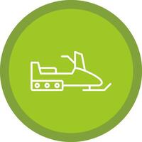 Snowmobile Line Multi Circle Icon vector