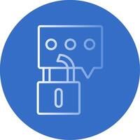 Secure Chat Flat Bubble Icon vector