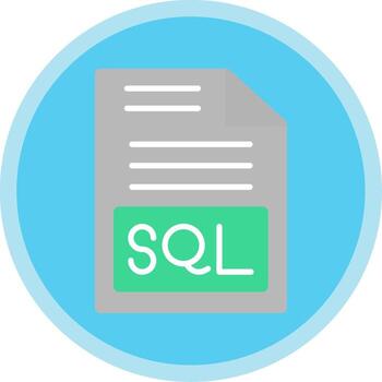 sql plano multi circulo icono vector