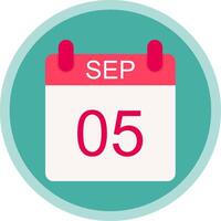 September Flat Multi Circle Icon vector