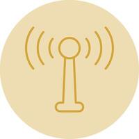 Antenna Line Yellow Circle Icon vector