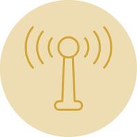 Antenna Line Yellow Circle Icon vector