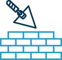 Brickwork Line Blue Two Color Icon vector