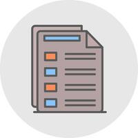 Documents Line Filled Light Icon vector