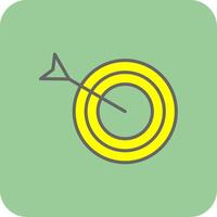 Dartboard Filled Yellow Icon vector