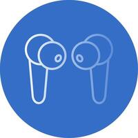 Earbuds Flat Bubble Icon vector