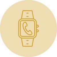 Incoming Call Line Yellow Circle Icon vector