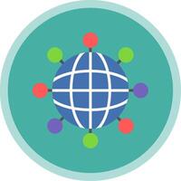 Internet Flat Multi Circle Icon vector