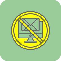 Prohibited Sign Filled Yellow Icon vector