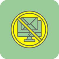 Prohibited Sign Filled Yellow Icon vector