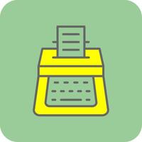 Typewriter Filled Yellow Icon vector