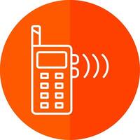 Walkie Talkie Line Yellow White Icon vector
