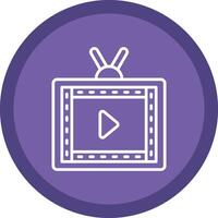 Live Stream Line Multi Circle Icon vector