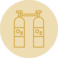 Oxygen Line Yellow Circle Icon vector
