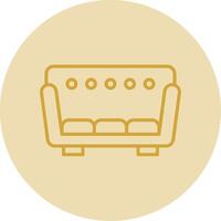 Sofa Line Yellow Circle Icon vector