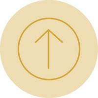 Up Right Line Yellow Circle Icon vector