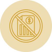 prohibido firmar línea amarillo circulo icono vector