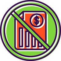 prohibido firmar lleno diseño icono vector