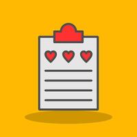 Wish List Filled Shadow Icon vector