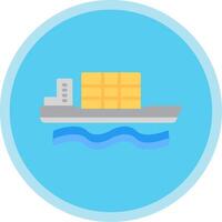 Bulk Carrier Flat Multi Circle Icon vector