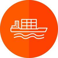 Bulk Carrier Line Red Circle Icon vector