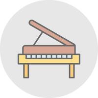 piano línea lleno ligero icono vector