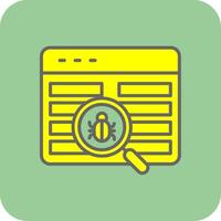 Bug Problem Filled Yellow Icon vector