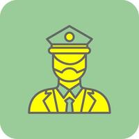 Captain Of Ship Filled Yellow Icon vector