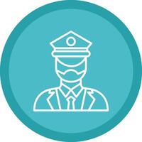 Captain Of Ship Line Multi Circle Icon vector