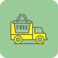 Free Delivery Filled Yellow Icon vector