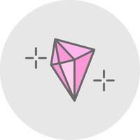 piedra preciosa línea lleno ligero icono vector