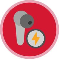 Earbud Flat Multi Circle Icon vector