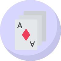 Poker Cards Flat Bubble Icon vector