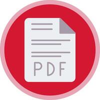 Pdf Flat Multi Circle Icon vector