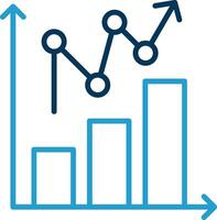 Statistical Chart Line Blue Two Color Icon vector