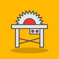 Table Saw Filled Shadow Icon vector