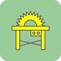 Table Saw Filled Yellow Icon vector