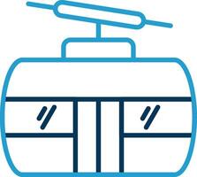 Cableway Line Blue Two Color Icon vector